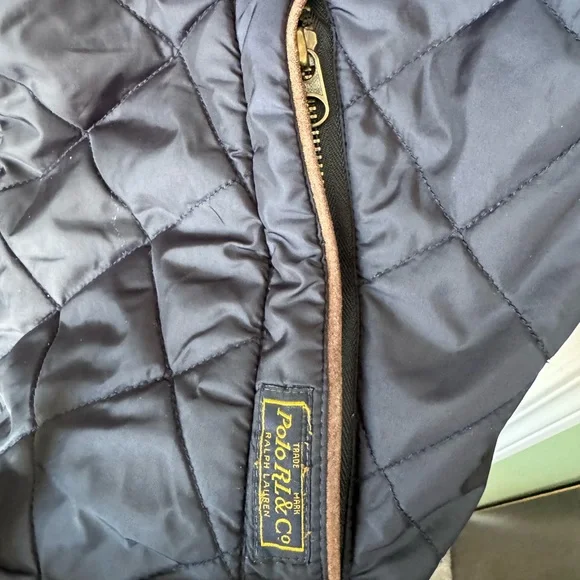 Vintage Polo Ralph Lauren The Beaton Quilted Vest Size Medium Navy Blue - Picture 8 of 16